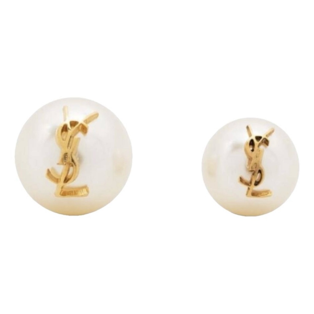 Saint Laurent Ysl Logo Pearl Earrings 590$
